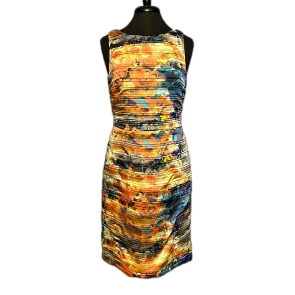 Ivy & Blu Maggie Boutique Sleeveless Waterfall Colors Women’s Dress Size 10
